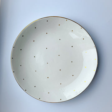 Handmade ceramic plate "Polka dots", deluxe plate, serving plate, serving dish