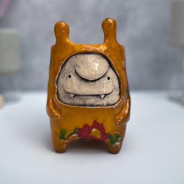 Handmade ceramic decor vase troll handmade home gift, hollow vase funny gift housewarming handmade gift house decoration cute birthday gift