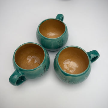 Handmade coffee tea cup "Flora", coffee mug, coffee cups, small cup, handmade mugs, handmade cup, cup 150ml, gift for her, gift for women