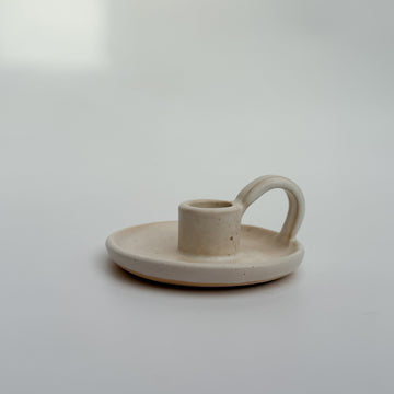 Candlestick with handle, Ceramic cone candlestick, Candlestick, Candlestick set, White candlestick, Handmade candlestick