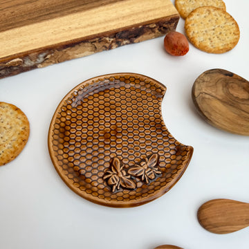 Handmade Honeycomb Spoon Rest Ceramic Handmade Gift