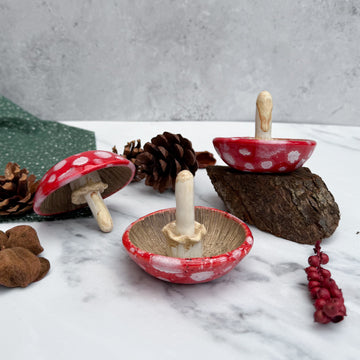 Fly agaric ring holder, jewellery stand, jewelry organiser, jewellery holder, ceramic jewellery holder, handmade ceramic