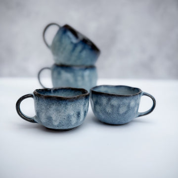 Handmade coffee tea cup Rosokhan blue 150ml tea coffee mug blue gradient housewarming gift