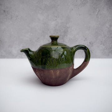 Handmade Ceramic Teapot Tea Pot with Floral Print Handmade Pottery 1L