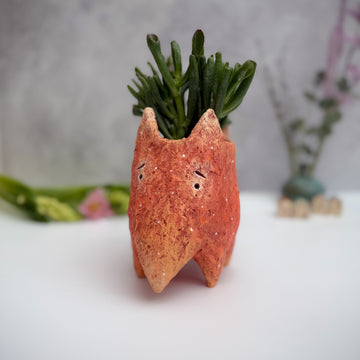 Fox ceramic plant vase handmade flower vase home decor gift housewarming animal decor home birthday handmade gift funny house decor garden