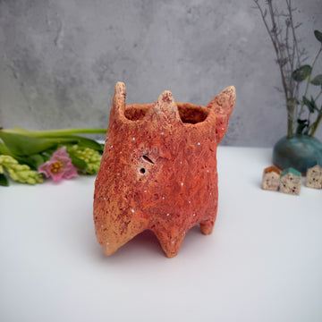 Fox ceramic plant vase handmade flower vase home decor gift housewarming animal decor home birthday handmade gift funny house decor garden