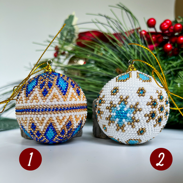 Handmade luxury beaded christmas bauble, christmas tree decoration, christmas ornament, christmas tree toy