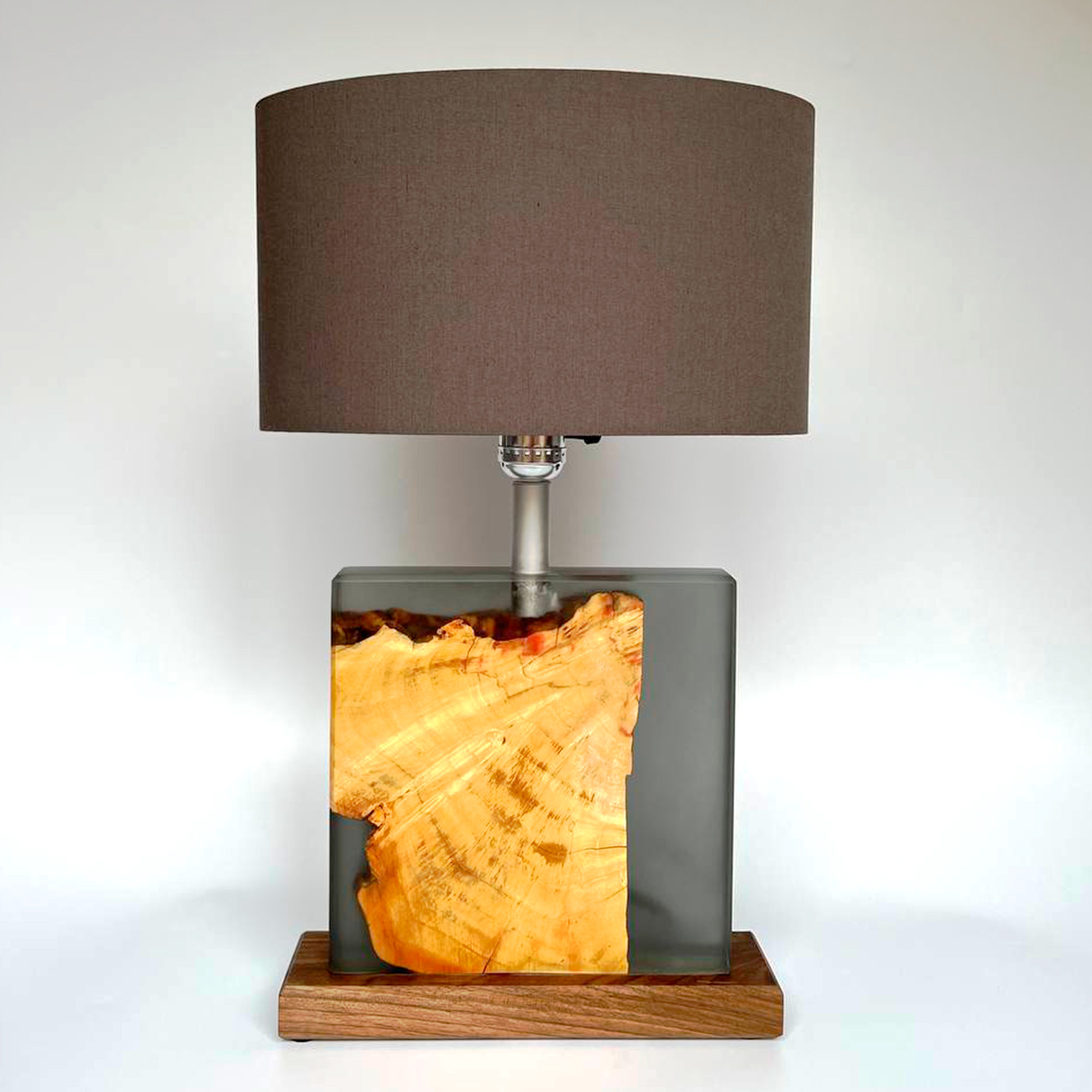 Epoxy resin table lamp, handmade night light, table lamps, epoxy resin wooden night light