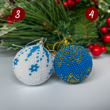 Handmade unique beaded christmas decoration, christmas bauble, christams tree ornament, christmas tree toy