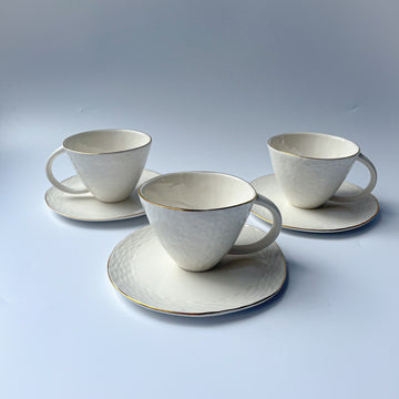 Luxurious handmade ceramic cup set, ceramic coffee mug, coffee cup and saucer, plate set, coffee mug and saucer