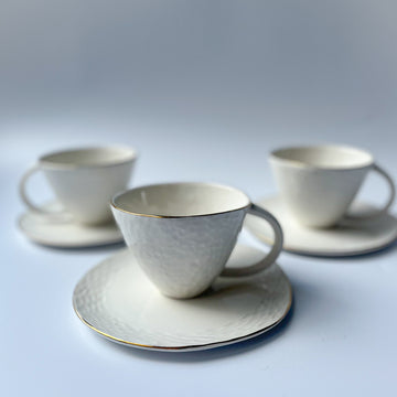 Luxurious handmade ceramic cup set, ceramic coffee mug, coffee cup and saucer, plate set, coffee mug and saucer