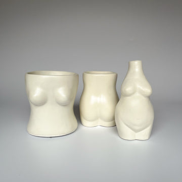 Set of women figurines handmade flower pots, vases, plant pot, decorative vase, arty planter, gift for home