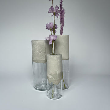 Decorative handmade vase set, concrete plant pot, vases, pots, set of vases, gift for home